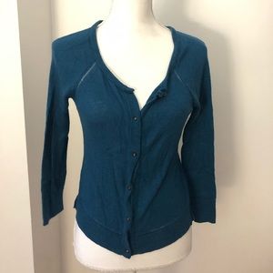 American Eagle Teal Button Up Cardigan